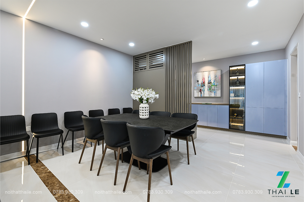 Thi công nội thất phòng khách căn hộ Hà Đô Centrosa - Block O1